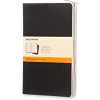 Moleskine QP316 - Pack de 3 cuadernos de rayas- L 13 x 21- negro